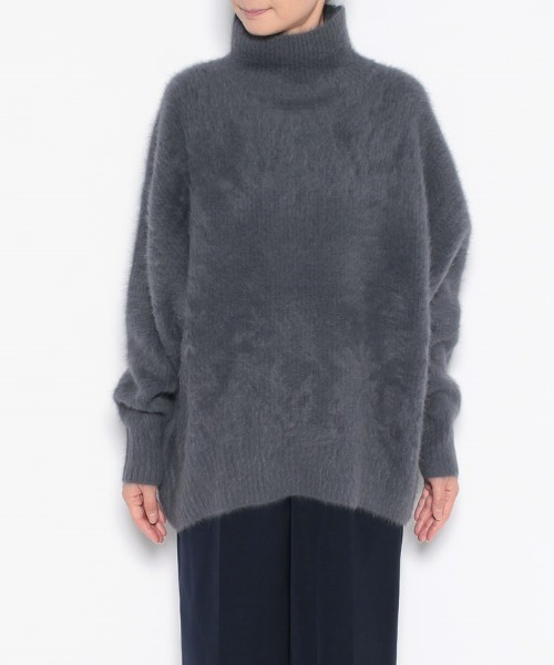 allureville(アルアバイル)の「WOOLカシミヤ片畦チュニック(ニット/セーター・レディース・イエロー/グレー系その他/アイボリー・2)」の12枚目の写真