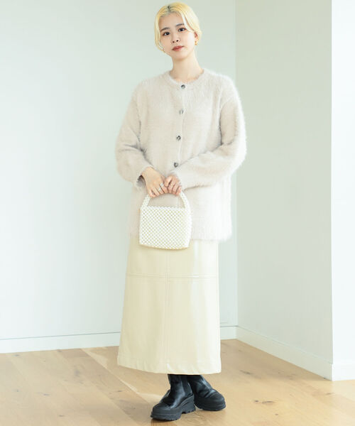 BeAMS DOT（ビームスドット）の「【WEB限定】BeAMS DOT / シャギーニット カーディガン（カーディガン/ボレロ・レディース・グリーン/アイボリー/モカ・FREE）」の21枚目の写真