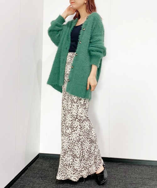 BeAMS DOT（ビームスドット）の「【WEB限定】BeAMS DOT / シャギーニット カーディガン（カーディガン/ボレロ・レディース・グリーン/アイボリー/モカ・FREE）」の7枚目の写真