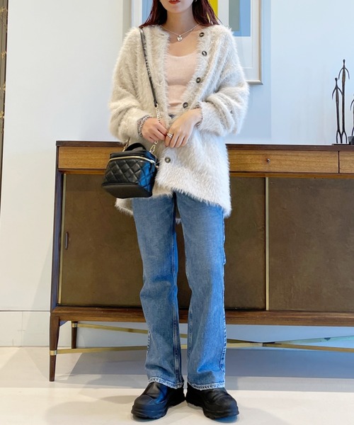 BeAMS DOT（ビームスドット）の「【WEB限定】BeAMS DOT / シャギーニット カーディガン（カーディガン/ボレロ・レディース・グリーン/アイボリー/モカ・FREE）」の16枚目の写真