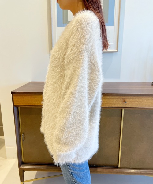 BeAMS DOT（ビームスドット）の「【WEB限定】BeAMS DOT / シャギーニット カーディガン（カーディガン/ボレロ・レディース・グリーン/アイボリー/モカ・FREE）」の19枚目の写真