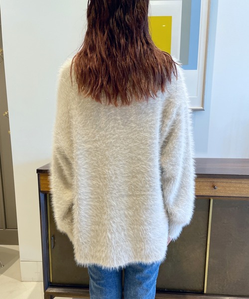 BeAMS DOT（ビームスドット）の「【WEB限定】BeAMS DOT / シャギーニット カーディガン（カーディガン/ボレロ・レディース・グリーン/アイボリー/モカ・FREE）」の17枚目の写真