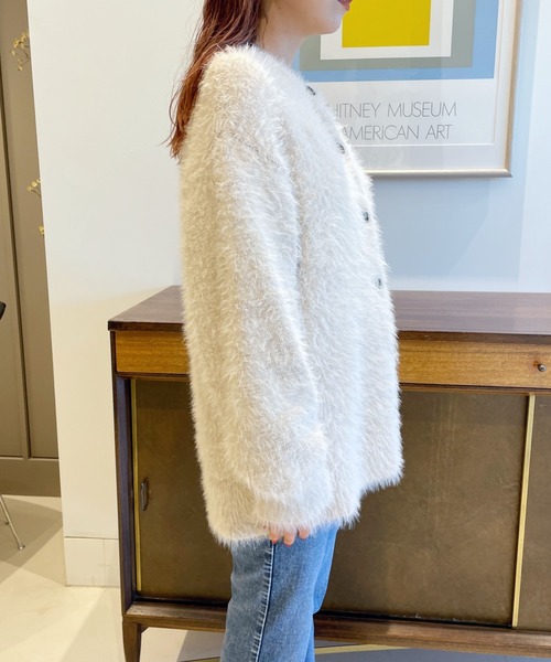 BeAMS DOT（ビームスドット）の「【WEB限定】BeAMS DOT / シャギーニット カーディガン（カーディガン/ボレロ・レディース・グリーン/アイボリー/モカ・FREE）」の11枚目の写真
