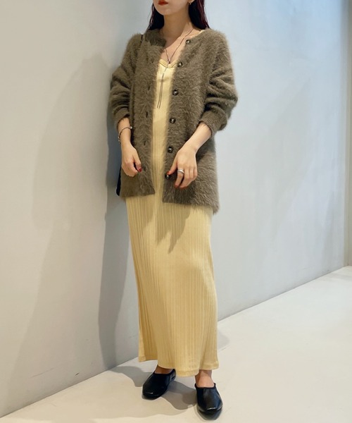 BeAMS DOT（ビームスドット）の「【WEB限定】BeAMS DOT / シャギーニット カーディガン（カーディガン/ボレロ・レディース・グリーン/アイボリー/モカ・FREE）」の12枚目の写真