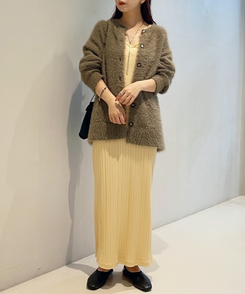 BeAMS DOT（ビームスドット）の「【WEB限定】BeAMS DOT / シャギーニット カーディガン（カーディガン/ボレロ・レディース・グリーン/アイボリー/モカ・FREE）」の15枚目の写真