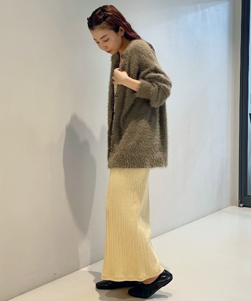 BeAMS DOT（ビームスドット）の「【WEB限定】BeAMS DOT / シャギーニット カーディガン（カーディガン/ボレロ・レディース・グリーン/アイボリー/モカ・FREE）」の9枚目の写真