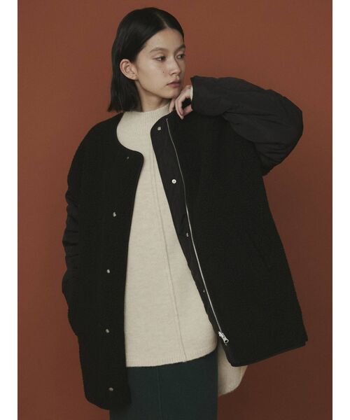 COTORICA（コトリカ）の「スリーブキルトリバーシブルボアブルゾン（ブルゾン・レディース・ブラック/アイボリー・FREE）」の2枚目の写真