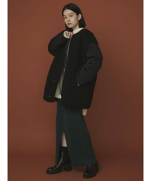 COTORICA（コトリカ）の「スリーブキルトリバーシブルボアブルゾン（ブルゾン・レディース・ブラック/アイボリー・FREE）」の4枚目の写真