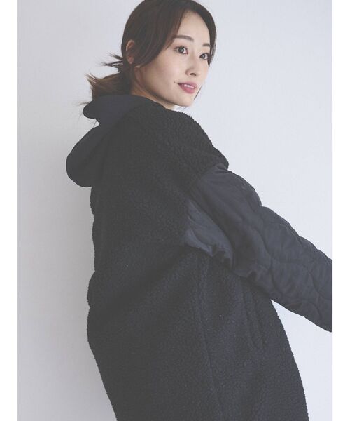 COTORICA（コトリカ）の「スリーブキルトリバーシブルボアブルゾン（ブルゾン・レディース・ブラック/アイボリー・FREE）」の16枚目の写真