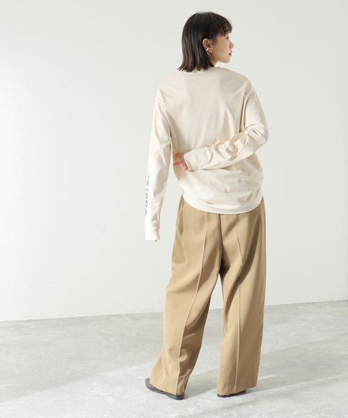 PROTAGONISTA（プロタゴニスタ）の「【PROTAGONISTA / プロタゴニスタ】LONG SLEEVE TEE（Tシャツ/カットソー・レディース・カーキ/アイボリー・FREE）」の5枚目の写真