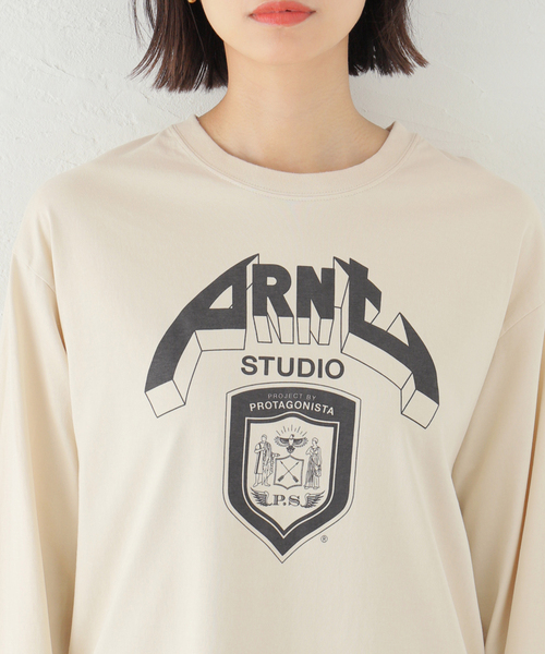 PROTAGONISTA（プロタゴニスタ）の「【PROTAGONISTA / プロタゴニスタ】LONG SLEEVE TEE（Tシャツ/カットソー・レディース・カーキ/アイボリー・FREE）」の12枚目の写真