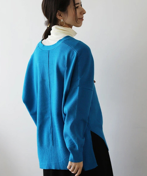 REAL CUBE(リアルキューブ)の「静電気防止リブポンチョカーディガン(カーディガン/ボレロ・レディース・グリーン/ブラウン/ブラック/ブルー/ピンク・FREE)」の14枚目の写真