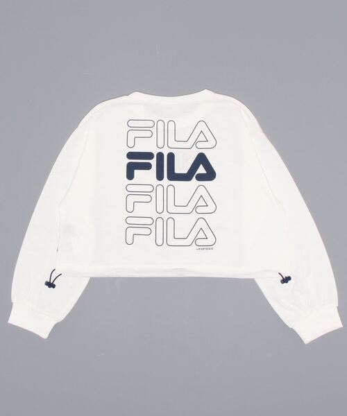 LOVETOXIC（ラブトキシック）の「【FILA】ドロスト長袖Tシャツ（Tシャツ/カットソー・キッズ・ラベンダー/ブラック/オフホワイト・M/S/L）」の5枚目の写真