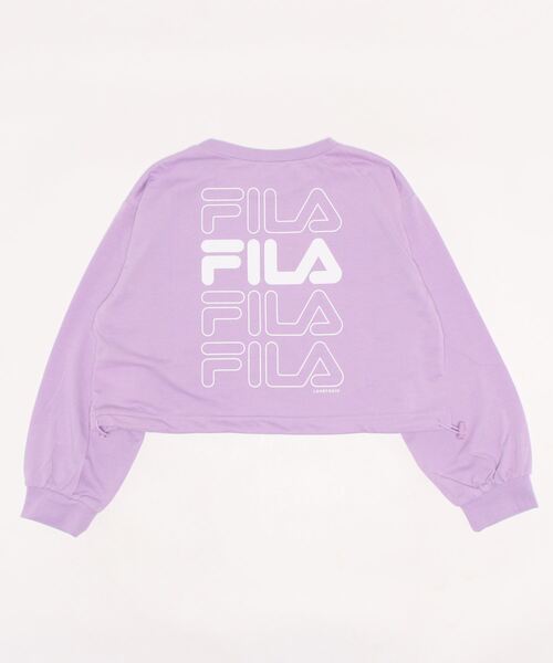 LOVETOXIC（ラブトキシック）の「【FILA】ドロスト長袖Tシャツ（Tシャツ/カットソー・キッズ・ラベンダー/ブラック/オフホワイト・M/S/L）」の4枚目の写真