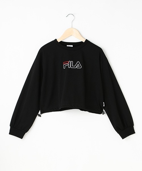 LOVETOXIC（ラブトキシック）の「【FILA】ドロスト長袖Tシャツ（Tシャツ/カットソー・キッズ・ラベンダー/ブラック/オフホワイト・M/S/L）」の3枚目の写真