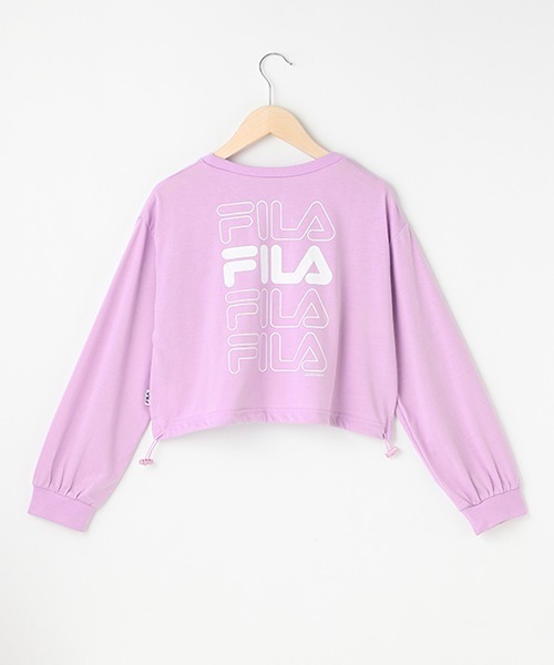 LOVETOXIC（ラブトキシック）の「【FILA】ドロスト長袖Tシャツ（Tシャツ/カットソー・キッズ・ラベンダー/ブラック/オフホワイト・M/S/L）」の7枚目の写真