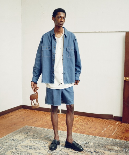 KIIT（キート）の「KIIT キート / FRINGE WORK SHIRT JKT フリンジワークシャツジャケット / KIO-B99-009（シャツ/ブラウス・メンズ・オフホワイト/ワンウォッシュ・3/1/2）」の4枚目の写真