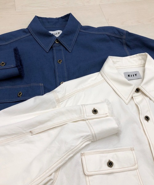 KIIT（キート）の「KIIT キート / FRINGE WORK SHIRT JKT フリンジワークシャツジャケット / KIO-B99-009（シャツ/ブラウス・メンズ・オフホワイト/ワンウォッシュ・3/1/2）」の8枚目の写真