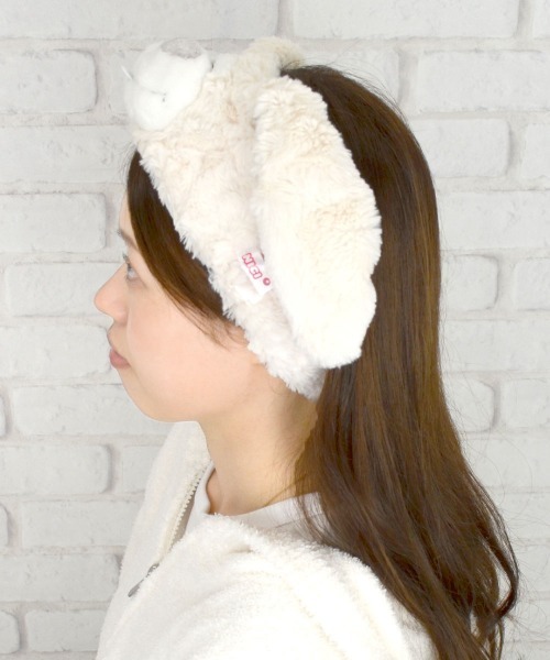 nici(ニキ)の「NICI/もこもこ ヘアバンド ヘアターバン ユキウサギ(ヘアバンド・レディース・ホワイト・ONE SIZE)」の2枚目の写真