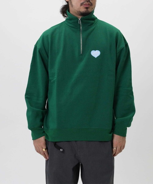 Right-on（ライトオン）の「スマボハーフジップスウェット（スウェット・メンズ・グリーン/オフホワイト/サックスブルー/グレー・XL/L/M）」の5枚目の写真