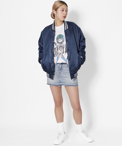 Russell Athletic(ラッセルアスレティック)の「Russell Athletic/ラッセルアスレティック NYLON VARSITIY BASEBALL JACKET スタジャン ベースボールジャケット(スタジャン・メンズ・ブラウン/ネイビー/ブラック/グリーン・L/XL/M)」の15枚目の写真