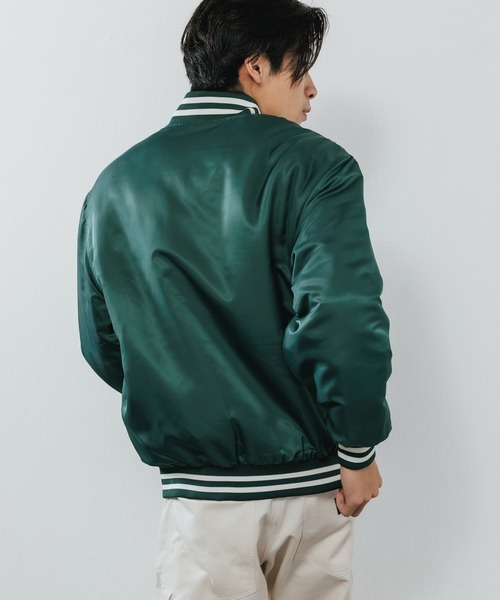 Russell Athletic(ラッセルアスレティック)の「Russell Athletic/ラッセルアスレティック NYLON VARSITIY BASEBALL JACKET スタジャン ベースボールジャケット(スタジャン・メンズ・ブラウン/ネイビー/ブラック/グリーン・L/XL/M)」の14枚目の写真