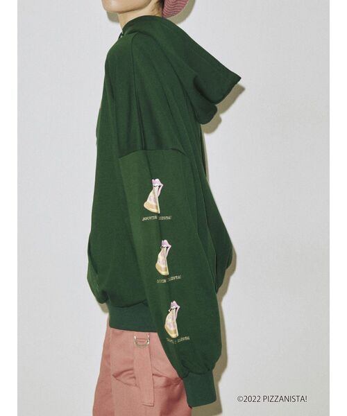 jouetie（ジュエティ）の「PIZZANISTA! フーディ【コラボ】（パーカー・レディース・ブラック/グレー/グリーン・MEDIUM）」の10枚目の写真