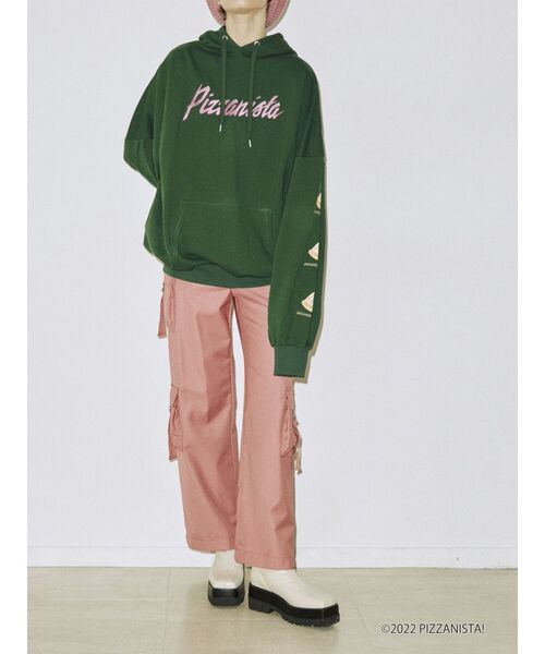 jouetie（ジュエティ）の「PIZZANISTA! フーディ【コラボ】（パーカー・レディース・ブラック/グレー/グリーン・MEDIUM）」の19枚目の写真