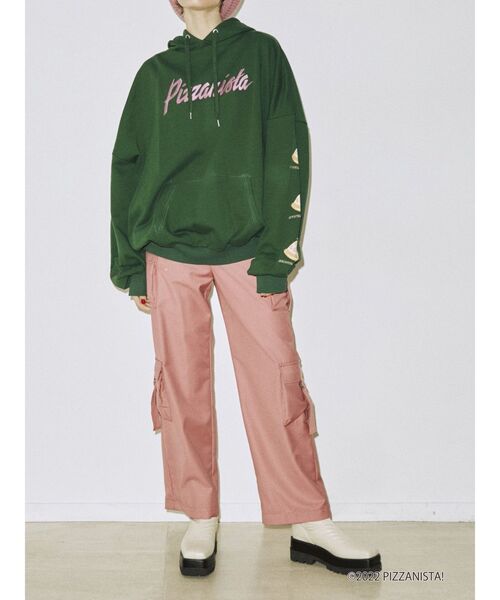 jouetie（ジュエティ）の「PIZZANISTA! フーディ【コラボ】（パーカー・レディース・ブラック/グレー/グリーン・MEDIUM）」の8枚目の写真