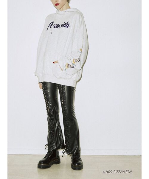 jouetie（ジュエティ）の「PIZZANISTA! フーディ【コラボ】（パーカー・レディース・ブラック/グレー/グリーン・MEDIUM）」の18枚目の写真