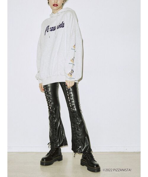 jouetie（ジュエティ）の「PIZZANISTA! フーディ【コラボ】（パーカー・レディース・ブラック/グレー/グリーン・MEDIUM）」の15枚目の写真