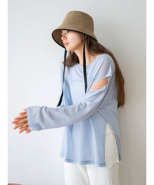 Ungrid（アングリッド）の「ショルダーカットシアーニット（ニット/セーター・レディース・ミント/ブルー/オレンジ/イエロー・FREE）」の6枚目の写真