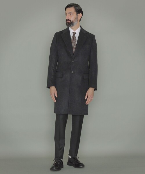 MACKINTOSH LONDON（マッキントッシュ ロンドン）の「ウールカシミヤビーバーチェスターフィールドコート（チェスターコート・メンズ・ネイビー/チャコールグレー・40/38）」の9枚目の写真