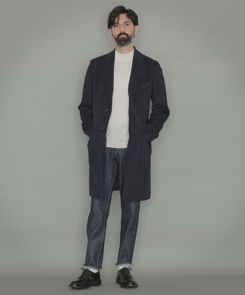 MACKINTOSH LONDON（マッキントッシュ ロンドン）の「ウールカシミヤビーバーチェスターフィールドコート（チェスターコート・メンズ・ネイビー/チャコールグレー・40/38）」の5枚目の写真