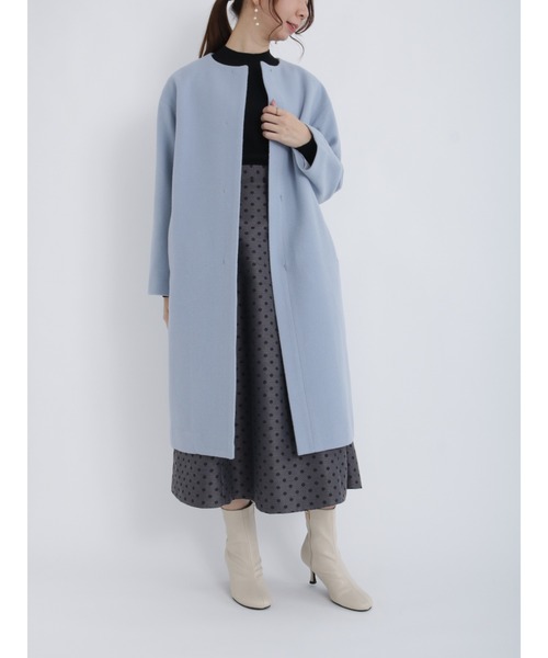 【Techichi】新品・未使用 ノーカラーウールコート Te chichi（テチチ）の「ノーカラーコート（ノーカラーコート