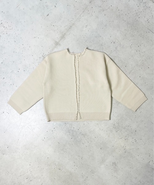 Meli rich（メリーリッチ）の「パールニットカーディガン（カーディガン/ボレロ・レディース・アイボリー/ブラック/パープル/イエロー/グレー/ネイビー・FREE）」の18枚目の写真
