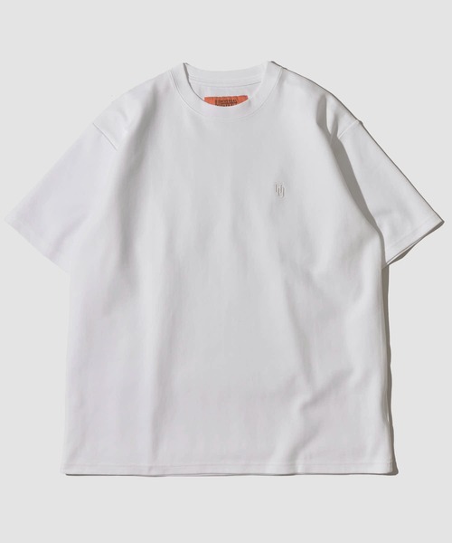 UNIVERSAL OVERALL（ユニバーサルオーバーオール）の「【UNIVERSAL OVERALL】別注 リラックスフィット 刺繍 ポンチ半袖Tシャツ（Tシャツ/カットソー・メンズ・ブラック/ホワイト/ネイビー/オートミール/チャコールグレー/ブルーグレー・MEDIUM/LARGE/X-LARGE）」の7枚目の写真