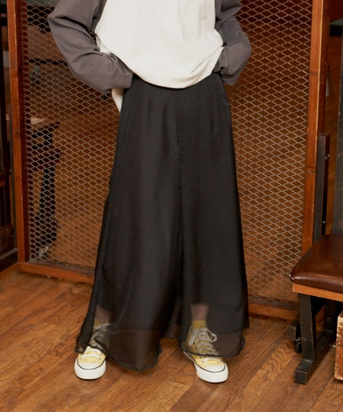 Auntie Rosa Holiday（アンティローザホリデー）の「シアーロングスカート / サイズ展開あり（スカート・レディース・ブルー/ブラック・SMALL/MEDIUM）」の3枚目の写真