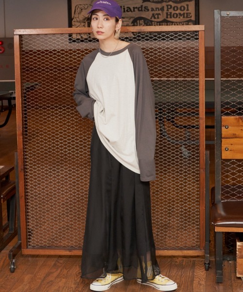 Auntie Rosa Holiday（アンティローザホリデー）の「シアーロングスカート / サイズ展開あり（スカート・レディース・ブルー/ブラック・SMALL/MEDIUM）」の9枚目の写真