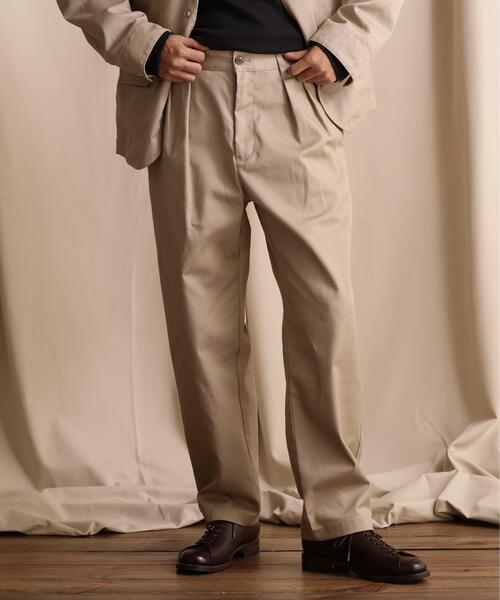 Schott(ショット)の「Schott/ショット/TC DOUBLE PLEATED WIDE PANTS/2タック ワイドパンツ(チノパンツ・メンズ・キナリ/グレー/ブラック/カーキ/ブラウン系その他3/モスグリーン・L/M/S/XL)」の6枚目の写真