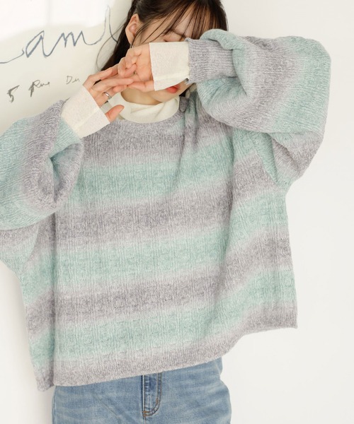 GeeRA(ジーラ)の「セットアップ対応グラデーションニットプルオーバー(ニット/セーター・レディース・ベージュ/ピンク/グリーン・SMALL/MEDIUM/LARGE/X-LARGE)」の5枚目の写真