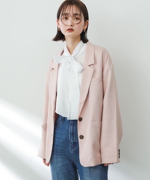 SENSE OF PLACE by URBAN RESEARCH(センスオブプレイスバイアーバンリサーチ)の「テーラードジャケット(テーラードジャケット・レディース・オフホワイト/ピンク・ONE)」の20枚目の写真