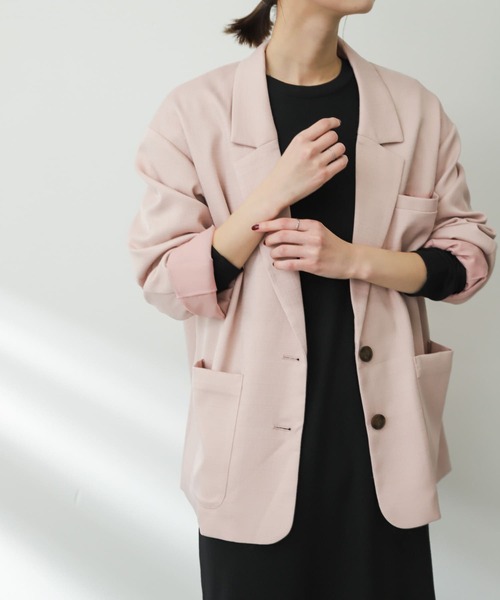 SENSE OF PLACE by URBAN RESEARCH(センスオブプレイスバイアーバンリサーチ)の「テーラードジャケット(テーラードジャケット・レディース・オフホワイト/ピンク・ONE)」の15枚目の写真