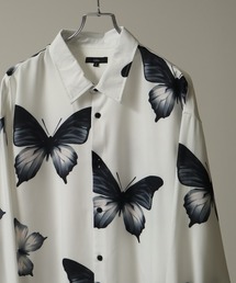 Art re A select（アトリエセレクト）の「Drape Georgette Whole Pattern Oversized Shirt/とろみドレープジョーゼット 総柄長袖オーバーサイズシャツ（シャツ/ブラウス）」