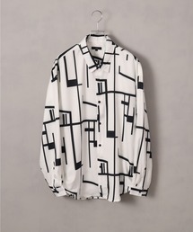 Art re A select（アトリエセレクト）の「Drape Georgette Whole Pattern Oversized Shirt/とろみドレープジョーゼット 総柄長袖オーバーサイズシャツ（シャツ/ブラウス）」