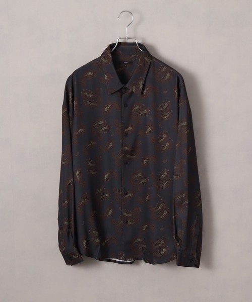 Drape Georgette Whole Pattern Oversized Shirt/とろみドレープジョー