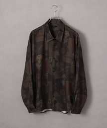Art re A select（アトリエセレクト）の「Drape Georgette Whole Pattern Oversized Shirt/とろみドレープジョーゼット 総柄長袖オーバーサイズシャツ（シャツ/ブラウス）」