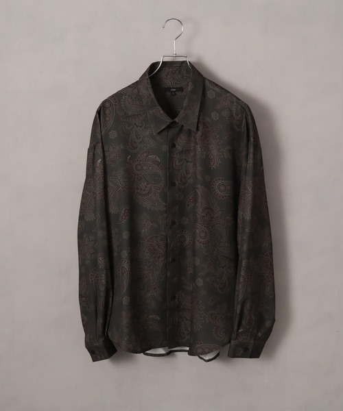 Drape Georgette Whole Pattern Oversized Shirt/とろみドレープジョー