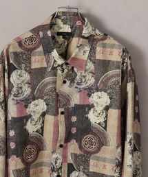 Art re A select（アトリエセレクト）の「Drape Georgette Whole Pattern Oversized Shirt/とろみドレープジョーゼット 総柄長袖オーバーサイズシャツ（シャツ/ブラウス）」