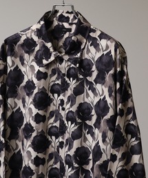 Art re A select（アトリエセレクト）の「Drape Georgette Whole Pattern Oversized Shirt/とろみドレープジョーゼット 総柄長袖オーバーサイズシャツ（シャツ/ブラウス）」